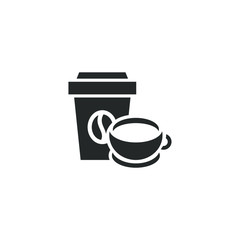 Aufkleber - coffee cup and glass icon template color editable. coffee cup symbol vector sign isolated on white background illustration for graphic and web design.