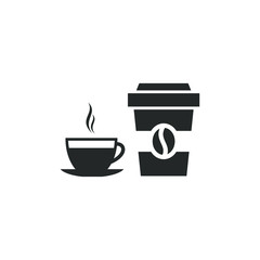 Aufkleber - coffee cup and glass icon template color editable. coffee cup symbol vector sign isolated on white background illustration for graphic and web design.