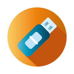 Poster - Isolated usb block gradient style icon vector design