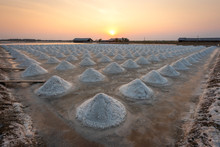 Salt Farming In The Coastal, Phetchaburi Thailand