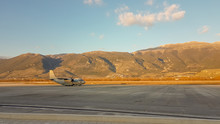 Airplane C 130 In The Airport Of Ioannina Greece