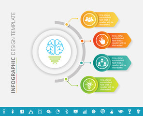 Wall Mural - Infographic template design with 16 extra icons - Vector Illustration