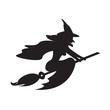 Halloween witch on a broomstick. Vector illustration