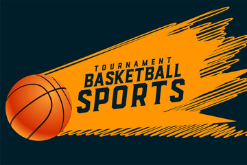 Poster - abstract sporty style basketball tournament background design