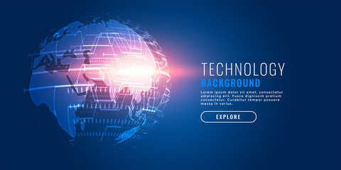 global technology digital earth futuristic background design