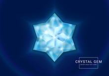 Fantasy Crystal Jewelry Gems, Polygon Star Flower Shape Stone For Game Asset.