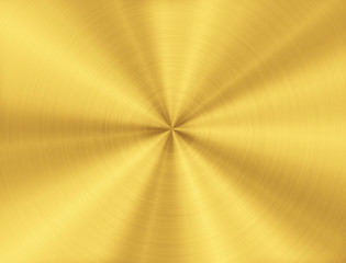 Poster - gold metal background with realistic circular brushed texture