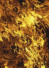 Golden Yellow Black Abstract Rough Painting Color Texture. Modern Futuristic Pattern. Multicolor Dynamic Background. Fractal Artwork For Creative Graphic Design