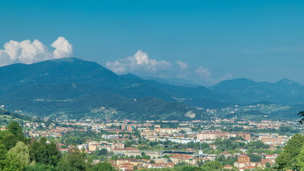 Wall Mural - View of medieval Bergamo timelapse - beautiful medieval town in north Italy