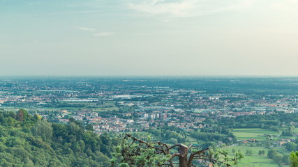 Wall Mural - View of medieval Upper Bergamo timelapse - beautiful medieval town in north Italy