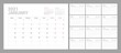 © dimakostrov - Wall calendar template for 2021 year. Planner diary in a minimalist style. Week Starts on Monday. Set of 12 Months. Ready for print.