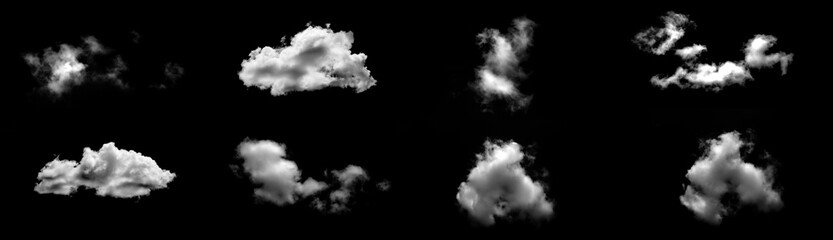 Wall Mural - white clouds set with black background