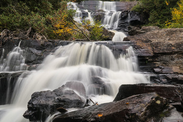 Wall Mural - Beautiful waterfall in Mauricie national park at fall