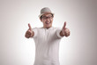 © airdone - Young Man Showing Thumbs Up Gesture OK Sign