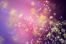 Yellow Defocused Lights Over Colored Blue And Purple Background
