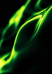 Wall Mural - Abstract colorful neon Background, bright green curved lines, a4 book cover