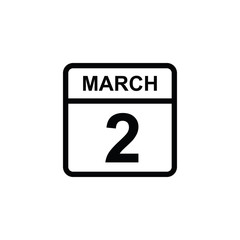 calendar - March 2 icon illustration isolated vector sign symbol