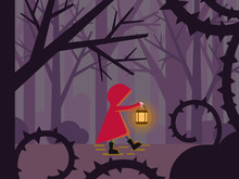 Red Riding Hood In A Forest