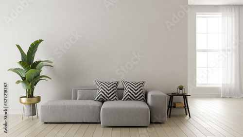 Fotomural Interior of modern living room 3 D rendering