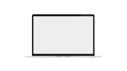 Fototapete - Laptop with transparent screen. Computer to use as template in mockup or presentation. Realistic vector illustration.