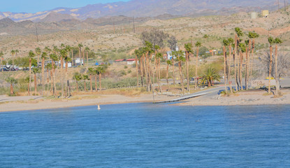 Wall Mural - Davis Camp  Boat Ramp on the Colorado River In Bullhead, Mohave County, Arizona USA