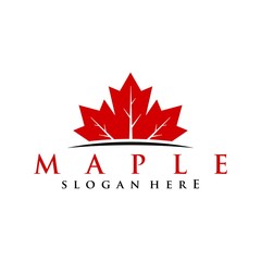 Wall Mural - maple red logo simple concept vector