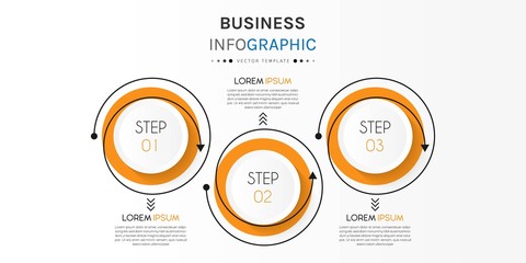 Business infographic element with 3 options, steps, number vector template design