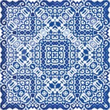 Fototapeta Kuchnia - Ethnic ceramic tile in portuguese azulejo.