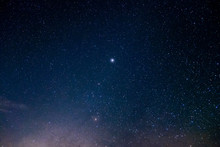 The Stars And The Milky Way In The Dark Sky At Night Are Very Beautiful.