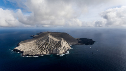 Wall Mural - Aerial view of san benedicto island and its volcano, archipelago of revillagigedo, mexican pacific.