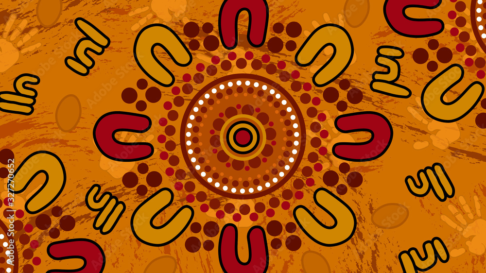 Aboriginal art vector background Stock Vector | Adobe Stock
