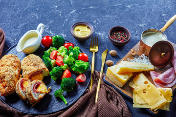 Wall Mural - Chicken Cordon Bleu served on a plate