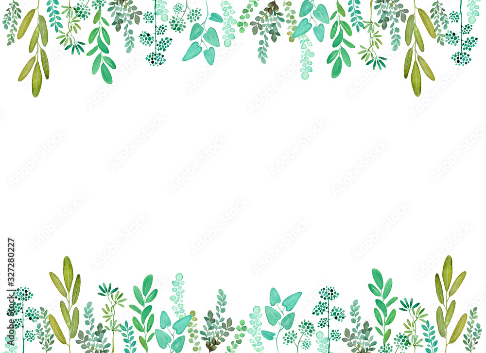 水彩 葉っぱ 植物 グリーン ナチュラル イラスト の Stock イラスト