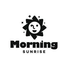 Wall Mural - elegant sun sunset sunrise logo icon in trendy line style vector Illustration	