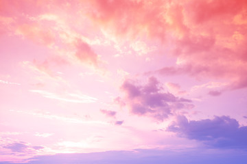 Wall Mural - Colorful cloudy sky at sunset. Gradient color. Sky texture. Abstract natural background