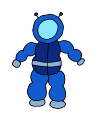 Wall Mural - doodle cartoon vector hand drawn sketch illustration of cosmonaut