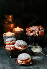 Wall Mural - Fat Thursday celebration - traditional donuts filled with marmalade.