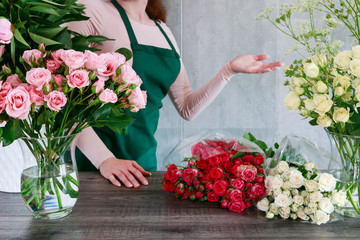 Poster - Fresh roses for sale at the florist shop.