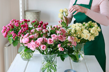 Wall Mural - Fresh roses for sale at the florist shop.