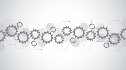 Canvas Print - cogs and gear wheel mechanisms. hi-tech digital technology and engineering. abstract technical backg