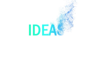 Wall Mural - Ideas word animation on isolated white background