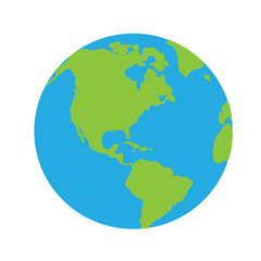 Wall Mural - Vector illustration of world on white background. Symbol of green planet.