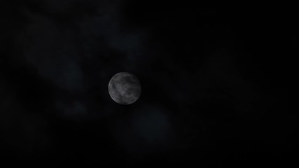 Wall Mural - Fast motion clouds covering the full moon at night