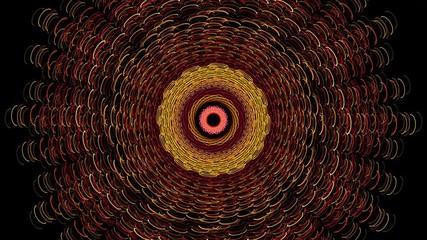 Wall Mural - complex brightly colored kaleidoscope rotates and evolves then fades to black