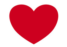 Red Heart On A White Background, Cut Out