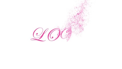 Wall Mural - Particles animation combine to form a Love word