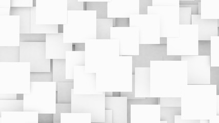 Wall Mural - overlapping blank white squares background 3d illustration