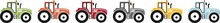 Coloured Icon Of A Tractor For Agriculture