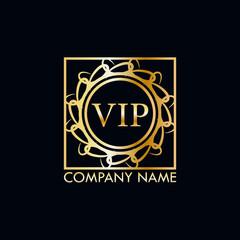 Wall Mural - luxury badge or stamp logo design gold color