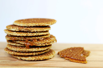 Wall Mural - Dutch waffle called stroopwafel.